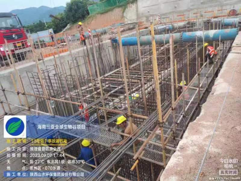 海南三亞亞洲區(qū)全球生物谷污水處理廠正常施工中！??！